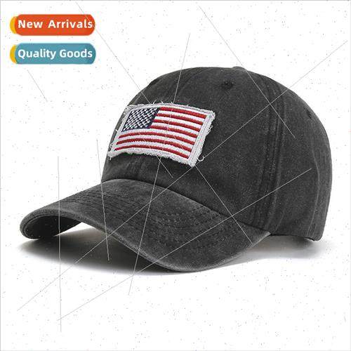 2023ins hat washed do old American flag baseball cap spring
