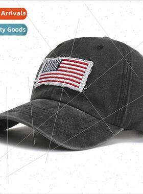 2023ins hat washed do old American flag baseball cap spring