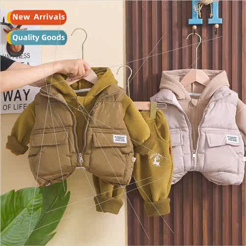 2023 winter new childrens cartoon three-piece Korean  of the