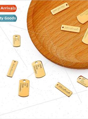 18K plated real gold color preservation letter tag small tag