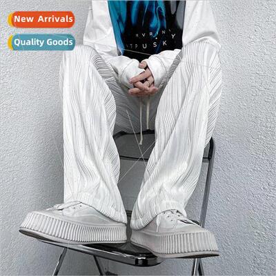 Draped sense of ice silk pants mens summer thin section loos