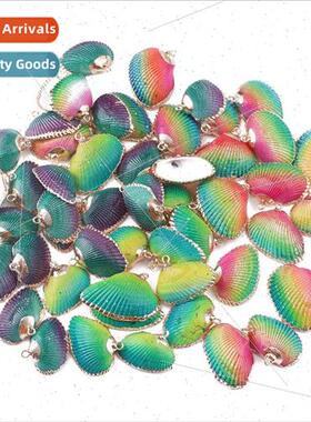 DIY natural shell scallop pendant plating materials handmade