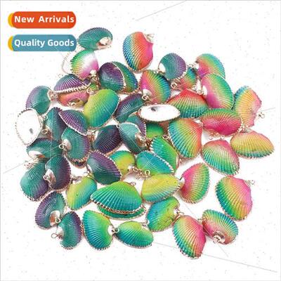DIY natural shell scallop pendant plating materials handmade