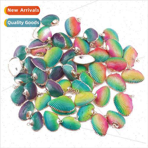 DIY natural shell scallop pendant plating materials handmade