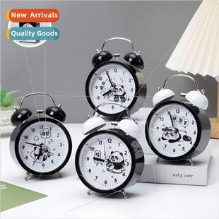 Panda cartoon super loud ringing alarm clock student dormito