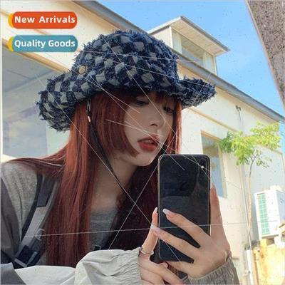 Checkerboard western cowboy hat female new spring and fall o