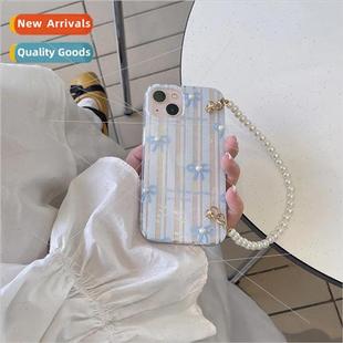Chain Case Bow Phone iPhone Pearl 14ProMax 适用 Blue INS
