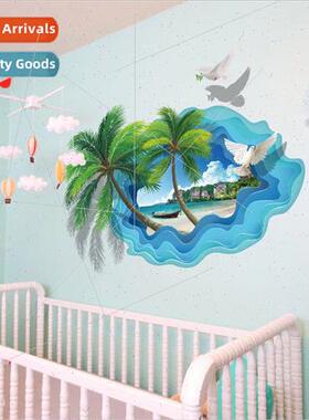 XL8310 3D beach coconut e bedroom living room study room dor