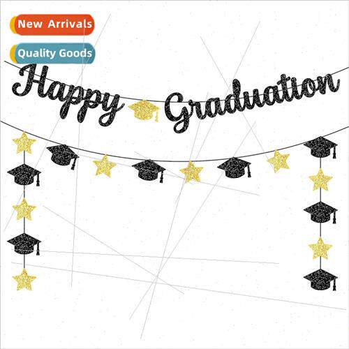 happy graduation glitter graduation banner graduation party