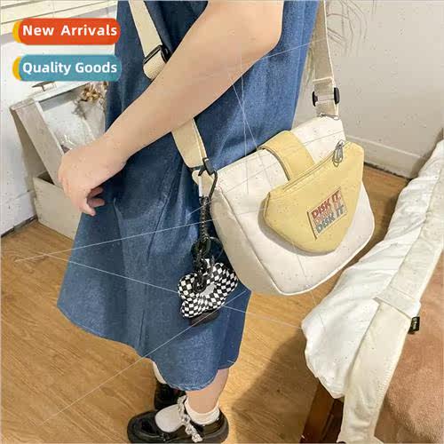 Korean fashion color collision canvas small bag 2022 new sma