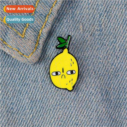 Creative New Accessories Cartoon Alloy Lemon Sweat Cute Broo