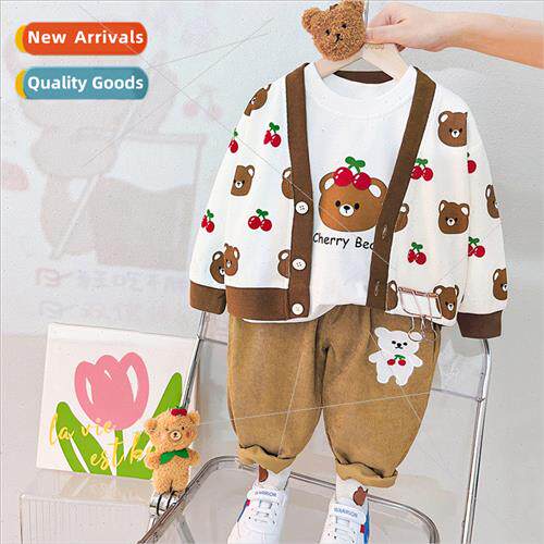 Spring Boys and Girls Cartoon Jacket Inner Tops Casual Pants