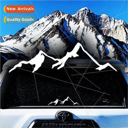 Snowy mountain range creative scratch car stickers windshiel