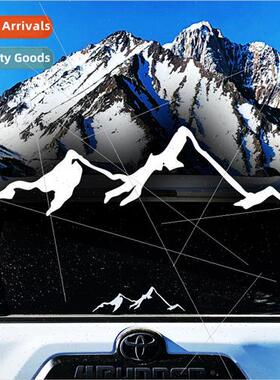 Snowy mountain range creative scratch car stickers windshiel