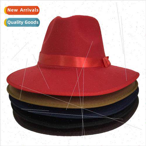 Wind fall and winter Imitation felt big brim cap British ret