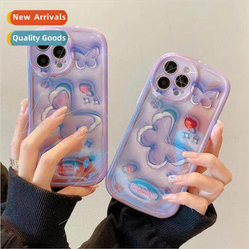 Niche new blue light purple butterfly 适用 iPhone 12 Apple 1