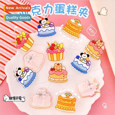 Ins cartoon acrylic cake clips students cute handbook decora