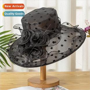 flowers sunscreen hat ladies summer Sun polka brim large dot