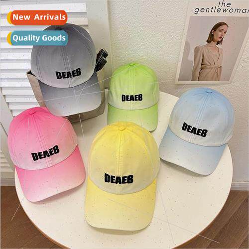 Yellow duck tongue cap multi-color new round top letters emb