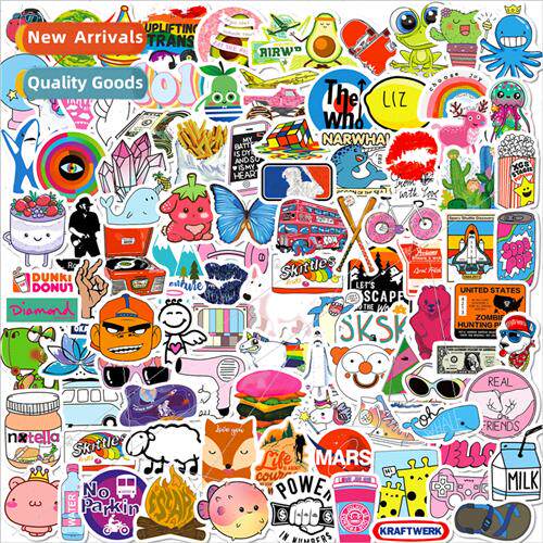 100 small size 4cm small fresh animals mixed graffiti sticke