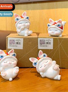 Cute rabbit lion dance haunted peace small ornaments creativ
