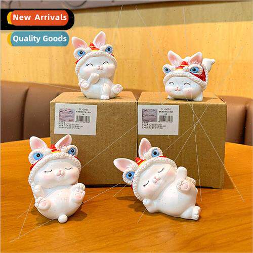 Cute rabbit lion dance haunted peace small ornaments creativ