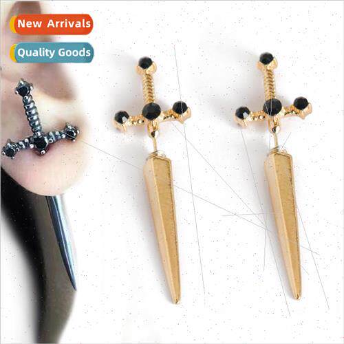 Fashion wear new gothic cross alloy sword earrings creative