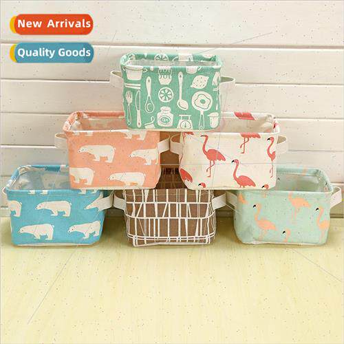 zakka desktop organizer cotton and linen office storage bask