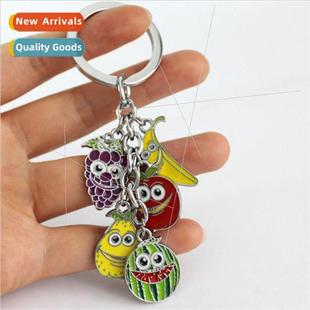 Basket Creative Alloy Car Keychain Fruit Doll Accessories