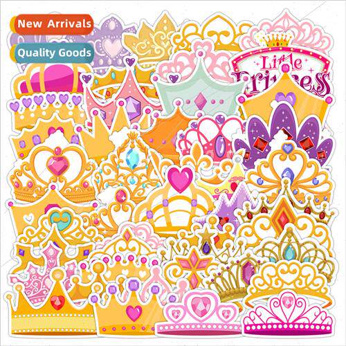 50 Princess Crown cartoon stickers cell phone laptop pencil