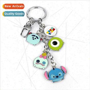 Cute cartoon star baby Stitch keychain creative car key chai