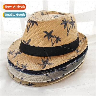 The new straw hat male short brim hat summer Korean England