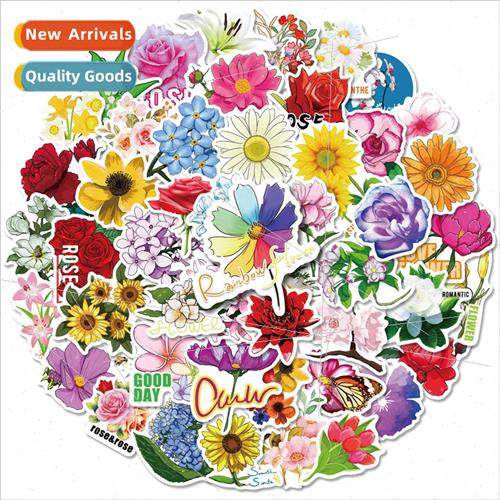 50 pcs of flowers series of stickers literary fresh plants f