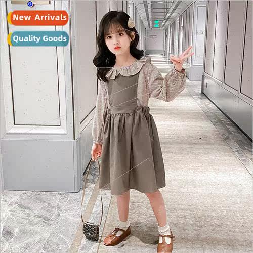 2023 new childrens clothing girls Yangqi dress fall  middle