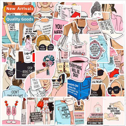 50 text girl stickers cartoon creative fun emoticons quirky