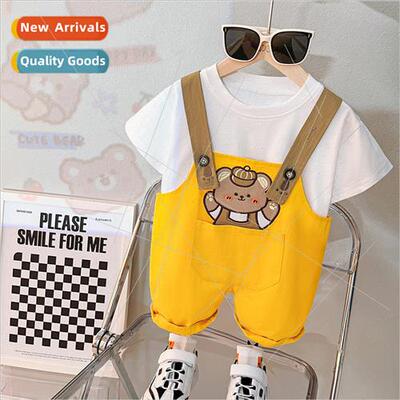 2186 summer childrens short-sleeved suit boys and girls baby