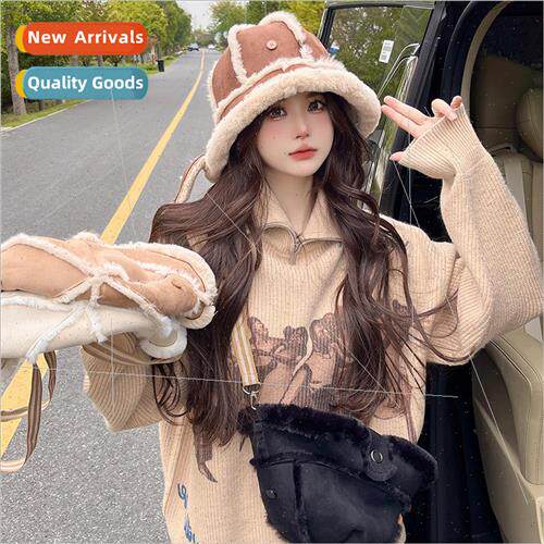 Autumn and winter new warm thickened suede plush cap childre