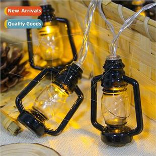 Vintage kerosene lamp LED string lights Christmas decoration