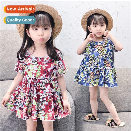 Childrens dress summer new full-body printing dress in small