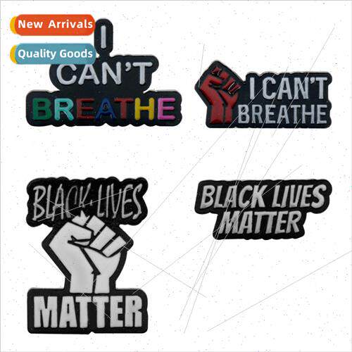 I CAN`T BREATHE BLACK LIVES MATTER Fist Brooch Badge