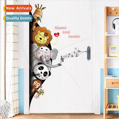Animal black hole door stickers entrance closet aisle door r