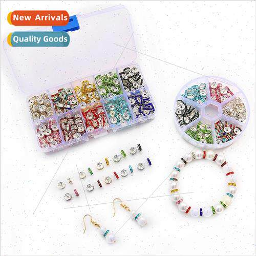 New crystal flat side mixed color iron diamond ring bracelet