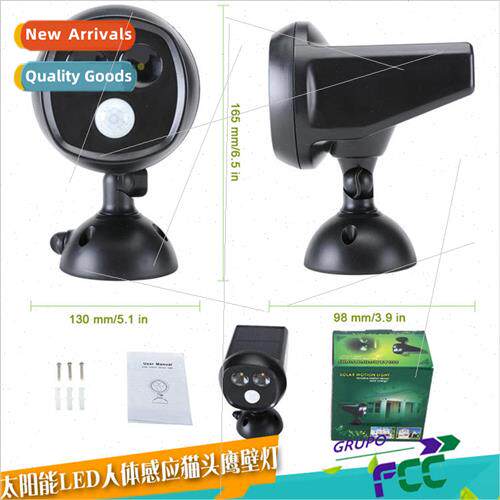 Solar ght 2LED Owl Body Sensor Outdoor Energy Saving Garden