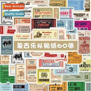 gig ticket stickers creative band ins decoration vintage