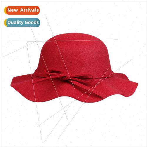 Autumn and winter new anti-wool tweed bow bow dome bowler ha