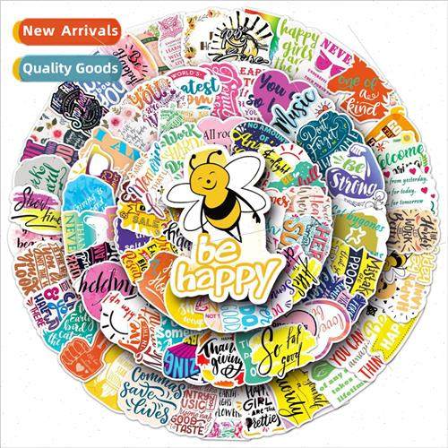 100 inspirational English motto cartoon graffiti stickers lu