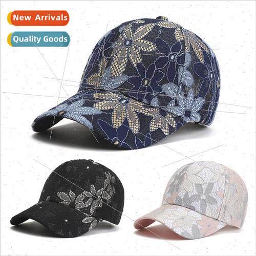 Hat female new fashion wild lace ins show face small duck to