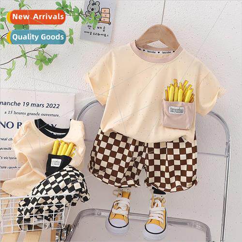 Boys short-sleeved suit 2023 new summer small children Yang
