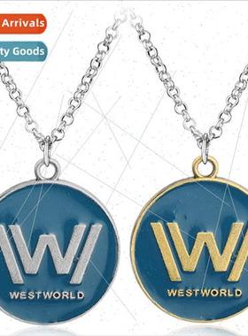 Movie and TV s Westworld Westworld  Necklace Round Plaque Oi