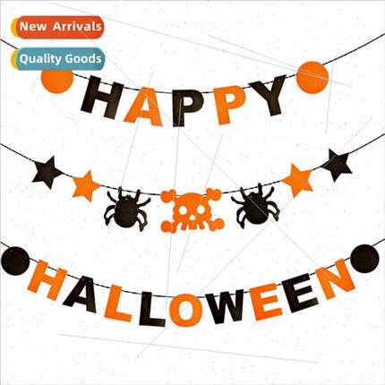 Halloween letters pull flag banner KTV bar shopping mall lay